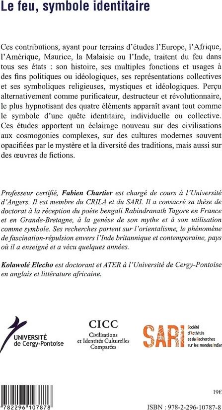 Quatrième de couverture de « LE FEU, SYMBOLE IDENTITAIRE »