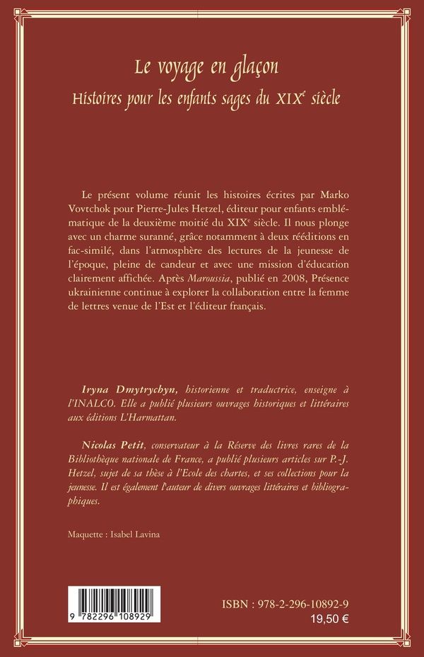 Quatrième de couverture de « LE VOYAGE EN GLACON - HISTOIRES POUR LES ENFANTS SAGES DU XIXE SIECLE »