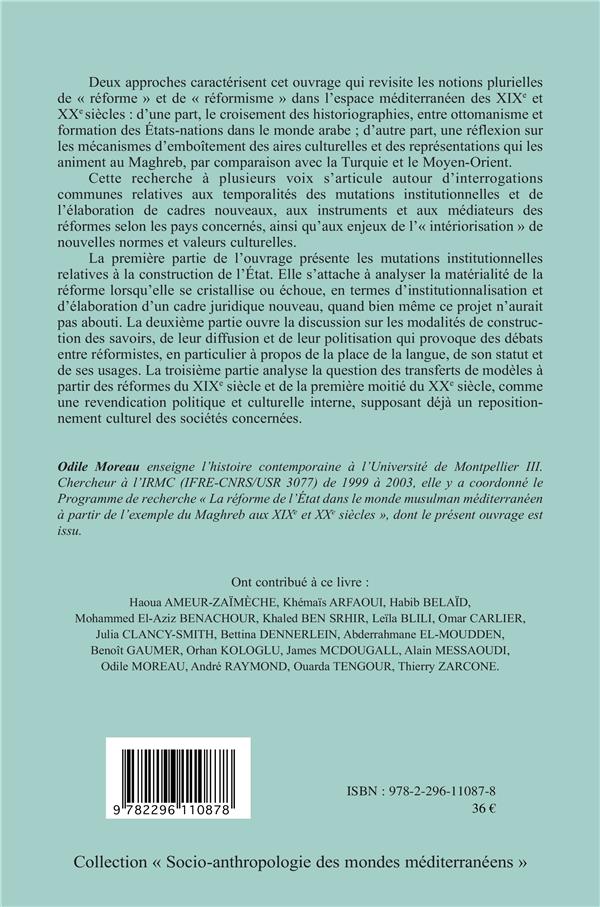 Quatrième de couverture de « REFORME DE L'ETAT ET REFORMISMES AU MAGHREB - (XIXE - XXE SIECLES) »
