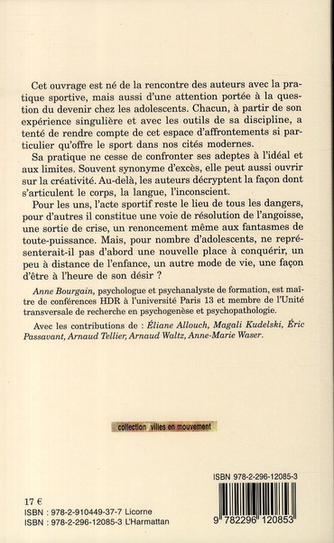 Quatrième de couverture de « PRATIQUES SPORTIVES ADOLESCENTES - DES CLUBS AUX QUARTIERS »
