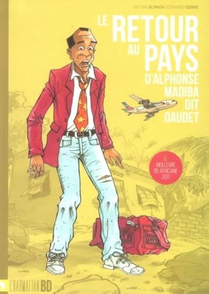 Couverture du livre « LE RETOUR AU PAYS D'ALPHONSE MADIBA DIT DAUDET » de Edimo/al'Mata, librairie Les Contes Infusés à Corte