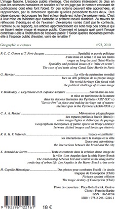 Quatrième de couverture de « IMAGE ET ESPACE PUBLIC - VOL73 »