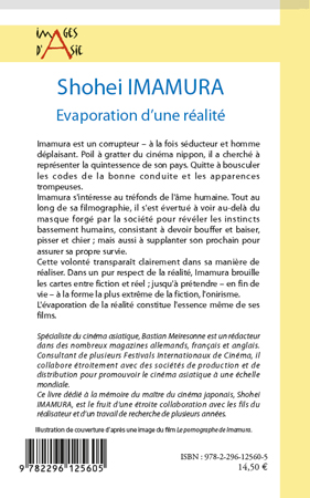 Quatrième de couverture de « SHOHEI IMAMURA - EVAPORATION D'UNE REALITE »