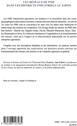 Quatrième de couverture de « LES RESEAUX DE PME DANS LES DISTRICTS INDUSTRIELS AU JAPON »