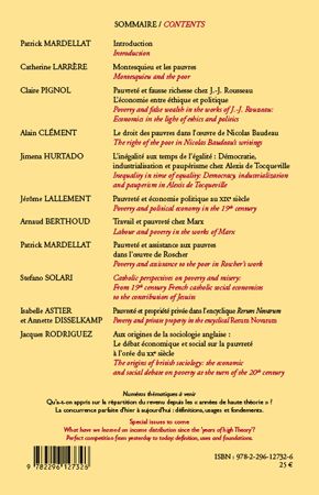 Quatrième de couverture de « PAUVRETE ET MISERE DANS L'HISTOIRE DE LA PENSEE ECONOMIQUE - VOL59 »
