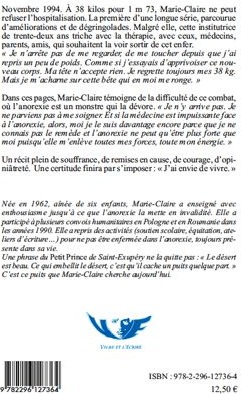 Quatrième de couverture de « COUPABLE D'ANOREXIE »