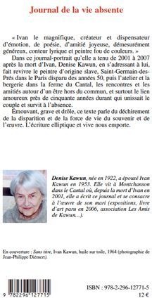 Quatrième de couverture de « JOURNAL DE LA VIE ABSENTE »