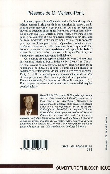 Quatrième de couverture de « PRESENCE DE MAURICE MERLEAU-PONTY »