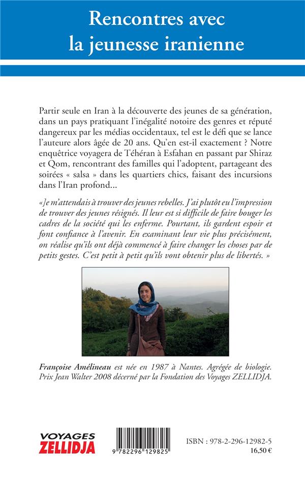 Quatrième de couverture de « RENCONTRES AVEC LA JEUNESSE IRANIENNE »