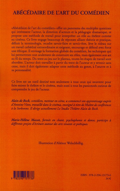 Quatrième de couverture de « ABECEDAIRE DE L'ART DU COMEDIEN »