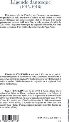 Quatrième de couverture de « LEGENDE DANTESQUE - (1915-1916) »