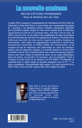 Quatrième de couverture de « LA NOUVELLE ANABASE - VOL06 - SAINT-JOHN PERSE, 1960 - 2010 : - LES 50 ANS D'UN PRIX NOBEL »
