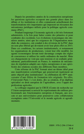 Quatrième de couverture de « LA PAC EN MOUVEMENT - EVOLUTION ET PERSPECTIVES DE LA POLITIQUE AGRICOLE COMMUNE »