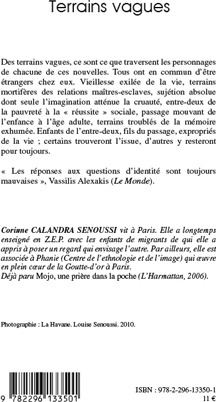 Quatrième de couverture de « TERRAINS VAGUES - NOUVELLES »