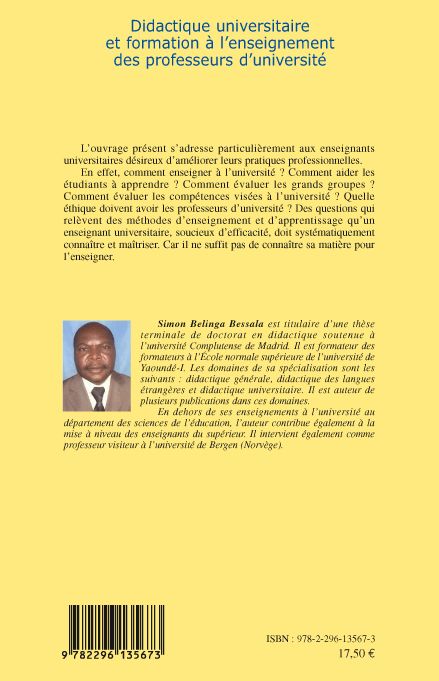 Quatrième de couverture de « DIDACTIQUE UNIVERSITAIRE ET FORMATION A L'ENSEIGNEMENT DES PROFESSEURS D'UNIVERSITE »