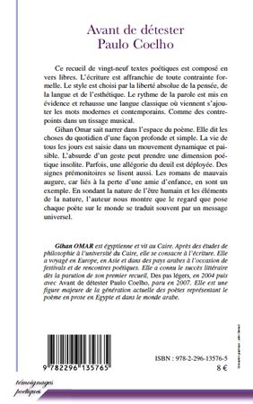Quatrième de couverture de « AVANT DE DETESTER PAULO COELHO »