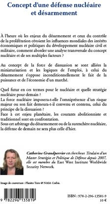 Quatrième de couverture de « CONCEPT D'UNE DEFENSE NUCLEAIRE ET DESARMEMENT »