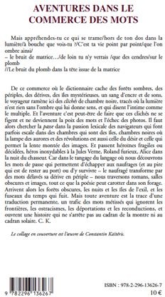 Quatrième de couverture de « AVENTURES DANS LE COMMERCE DES MOTS »
