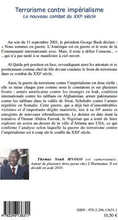 Quatrième de couverture de « TERRORISME CONTRE IMPERIALISME - LE NOUVEAU COMBAT DU XXIE SIECLE »