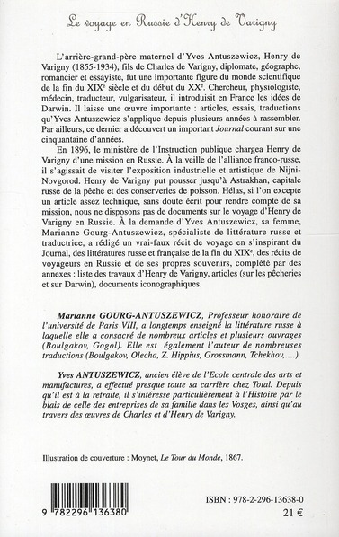 Quatrième de couverture de « LE VOYAGE EN RUSSIE D'HENRY DE VARIGNY »