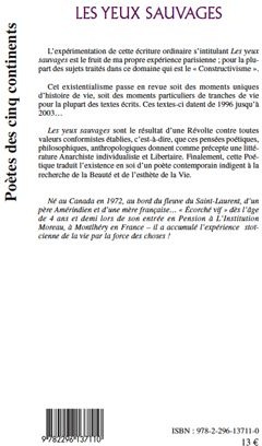 Quatrième de couverture de « LES YEUX SAUVAGES »
