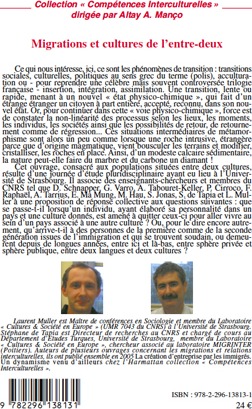 Quatrième de couverture de « MIGRATIONS ET CULTURES DE L'ENTRE-DEUX »