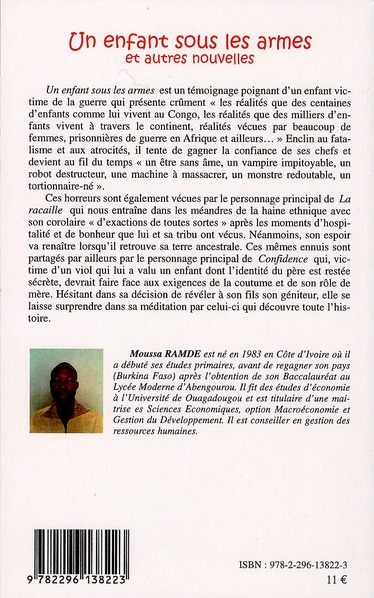 Quatrième de couverture de « UN ENFANT SOUS LES ARMES - ET AUTRES NOUVELLES »