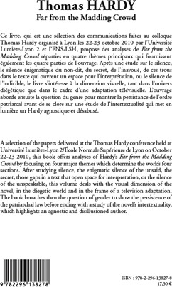 Quatrième de couverture de « THOMAS HARDY - VOL26 - N  2 - 2010 »
