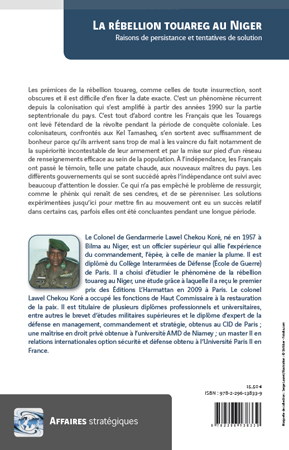 Quatrième de couverture de « LA REBELLION TOUAREG AU NIGER »