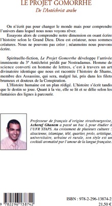 Quatrième de couverture de « LE PROJET GOMORRHE - DE L'ANTECHRIST ARABE »