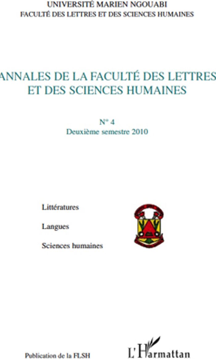 Couverture du livre « ANNALES DE LA FACULTE DES LETTRES ET DES SCIENCES HUMAINES, N 4 - DEUXIEME SEMESTRE 2010 » de Xxx, librairie Les Contes Infusés à Corte