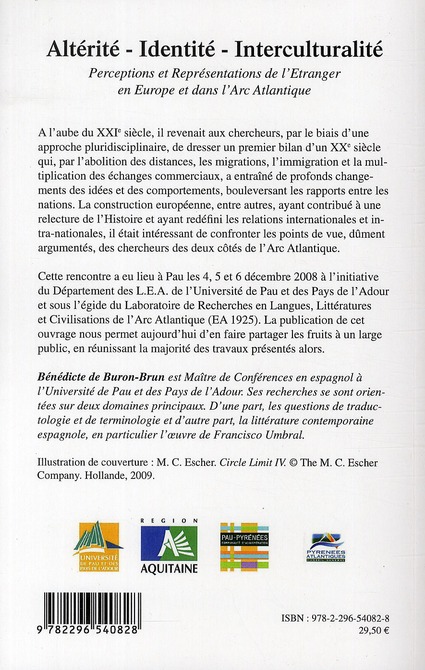 Quatrième de couverture de « ALTERITE-IDENTITE-INTERCULTURALITE (TOME 1) - VOL01 - PERCEPTIONS ET REPRESENTATIONS DE L'ETRANGER E »