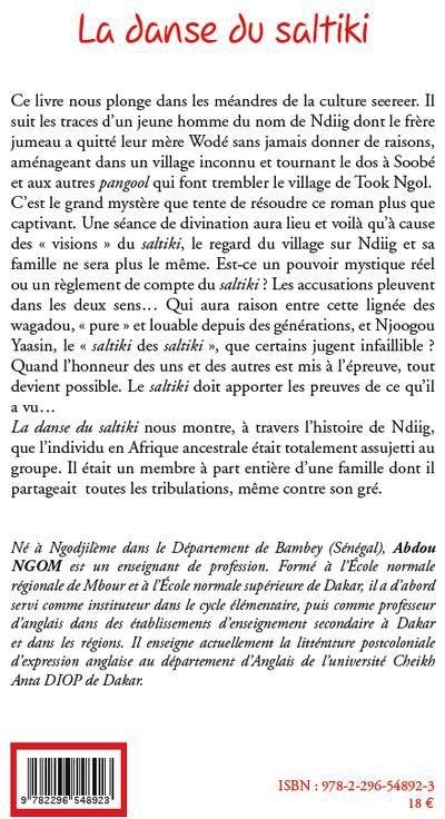 Quatrième de couverture de « LA DANSE DU SALTIKI »