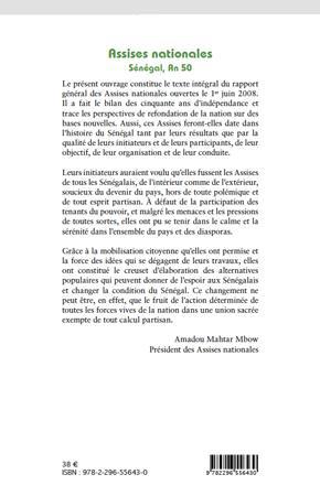 Quatrième de couverture de « ASSISES NATIONALES - SENEGAL, AN 50 - BILAN ET PERSPECTIVES DE REFONDATION »