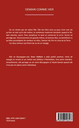 Quatrième de couverture de « DEMAIN COMME HIER - ROMAN »