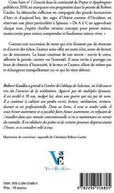 Quatrième de couverture de « PROPOS ET APOPHTEGMES - SUITES N 1 »