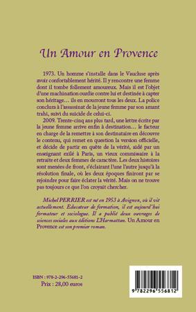 Quatrième de couverture de « UN AMOUR EN PROVENCE »