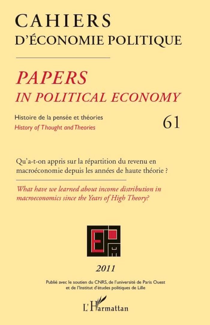 Couverture du livre « QU'A-T-ON APPRIS SUR LA REPARTITION DU REVENU EN MACROECONOMIE DEPUIS LES ANNEES DE HAUTE THEORIE ? » de Xxx, librairie Les Contes Infusés à Corte