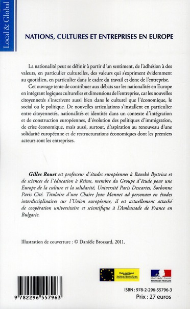Quatrième de couverture de « NATIONS, CULTURES ET ENTREPRISES EN EUROPE »