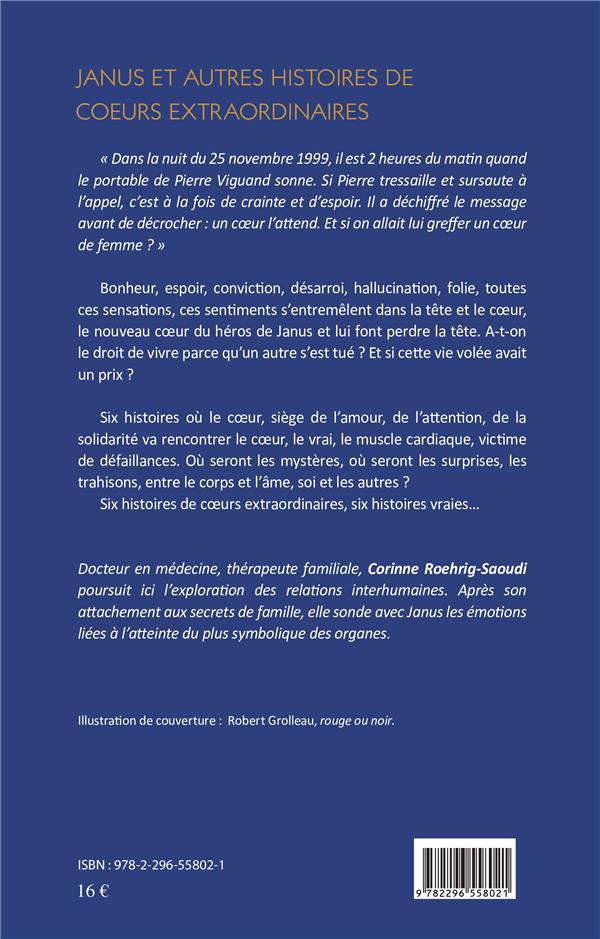 Quatrième de couverture de « JANUS ET AUTRES HISTOIRES DE COEURS EXTRAORDINAIRES »