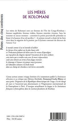Quatrième de couverture de « LES MERES DE KOLOMANI »