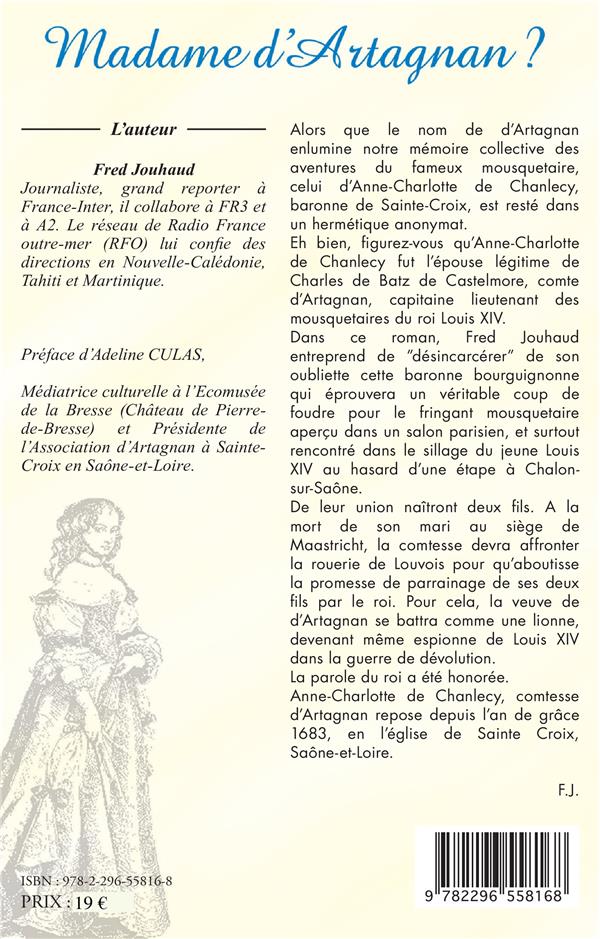 Quatrième de couverture de « MADAME D'ARTAGNAN? »