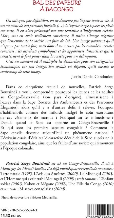 Quatrième de couverture de « BAL DES SAPEURS A BACONGO »