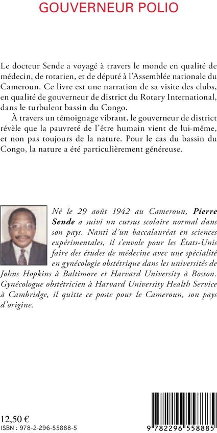 Quatrième de couverture de « GOUVERNEUR POLIO - LE ROTARY SUR LES RIVES DU CONGO »
