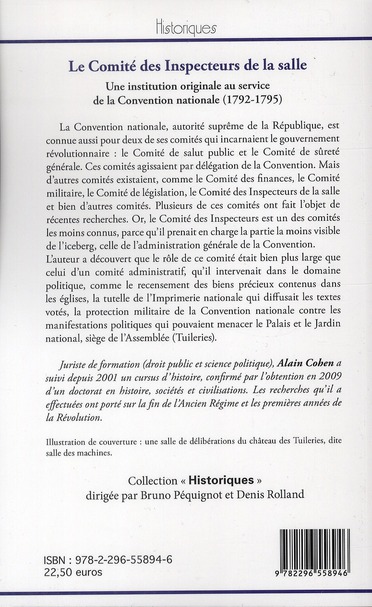 Quatrième de couverture de « LE COMITE DES INSPECTEURS DE LA SALLE - UNE INSTITUTION ORIGINALE AU SERVICE DE LA CONVENTION NATION »