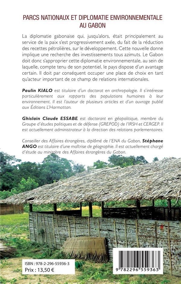 Quatrième de couverture de « PARCS NATIONAUX ET DIPLOMATIE ENVIRONNEMENTALE AU GABON »