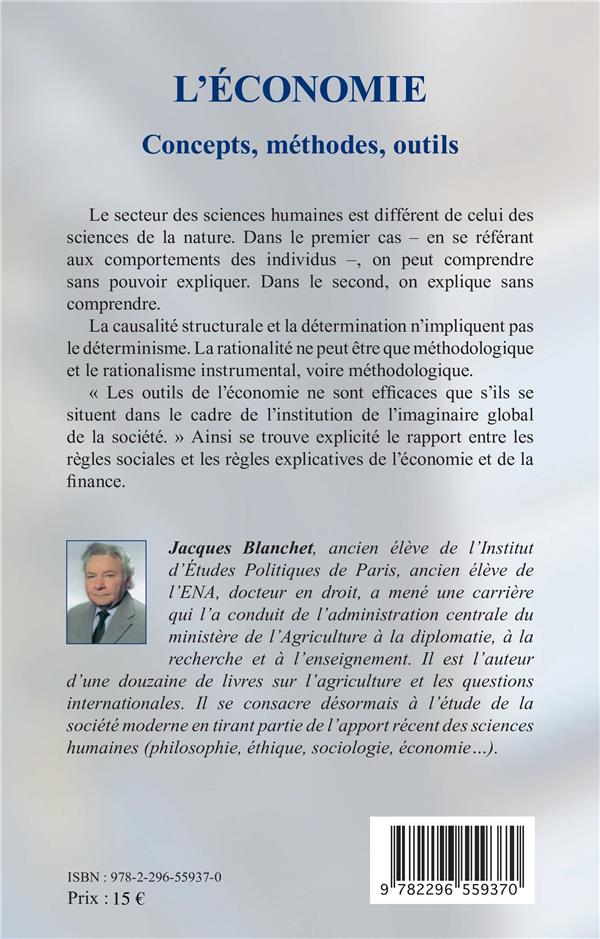 Quatrième de couverture de « L'ECONOMIE : CONCEPTS, METHODES, OUTILS »