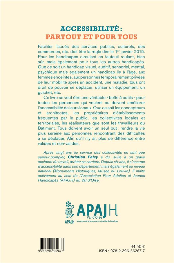 Quatrième de couverture de « ACCESSIBILITE : PARTOUT ET POUR TOUS »