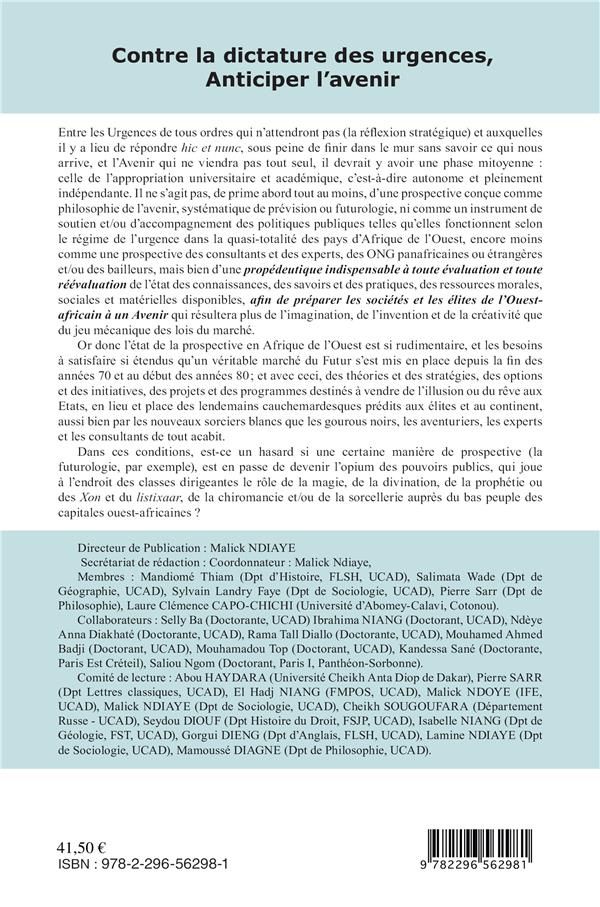Quatrième de couverture de « CONTRE LA DICTATURE DES URGENCES, ANTICIPER L'AVENIR - VOL05 »