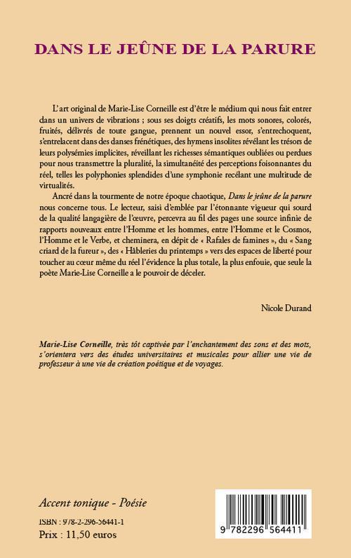 Quatrième de couverture de « DANS LE JEUNE DE LA PARURE »
